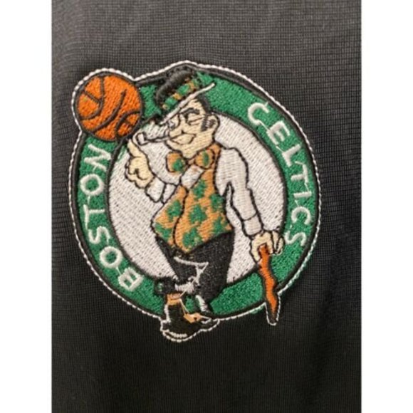 Boston Celtics NBA Men's Full Zip Black Green White Track Jacket Size Large - Picture 2 of 9